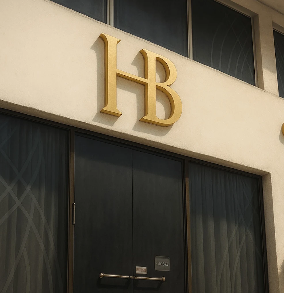 H Beauty exterior storefront sign